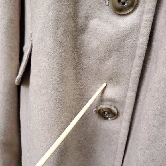 London Fog Tan Wool Blend Pea Coat Trench Size XL - Picture 14 of 15